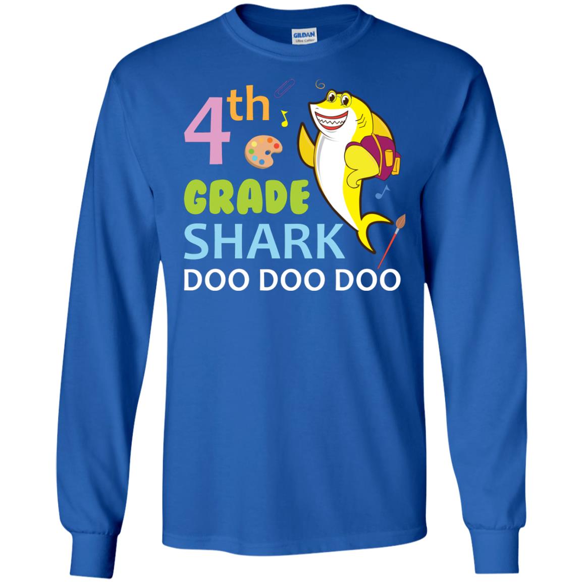 4th Grade Shark Doo Doo Doo Back To School T-shirt Royal