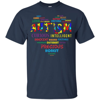 Sweet Caring Unique Love Special Autism Awareness T-shirt Navy