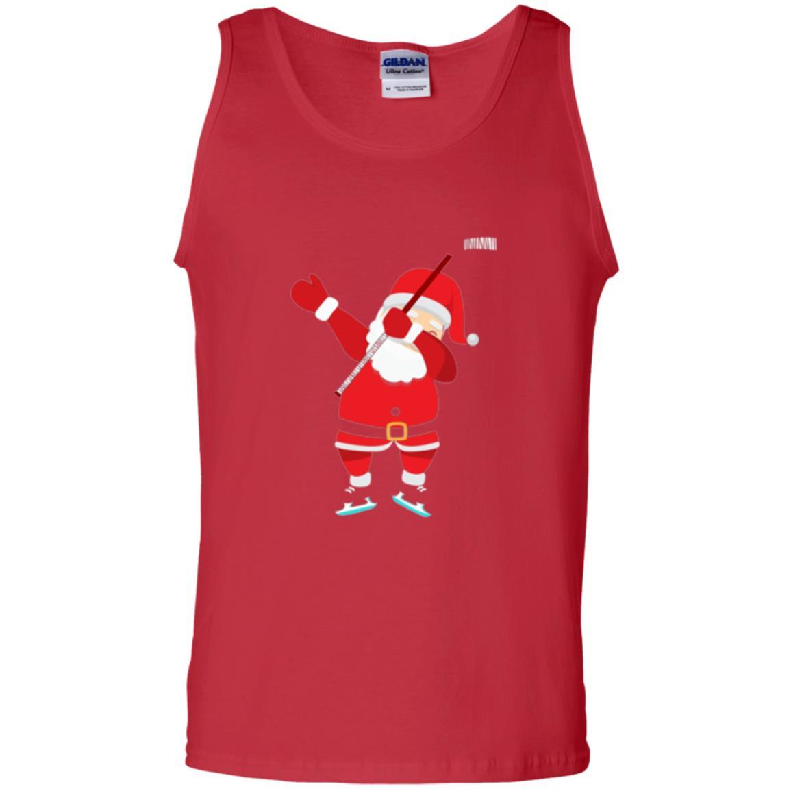 Christmas T-shirt Santa Claus Dabbing Hockey Red