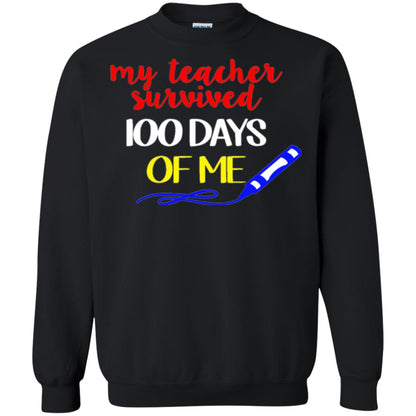 Student T-shirt My Teacher Survived 100 Days Of Me Black