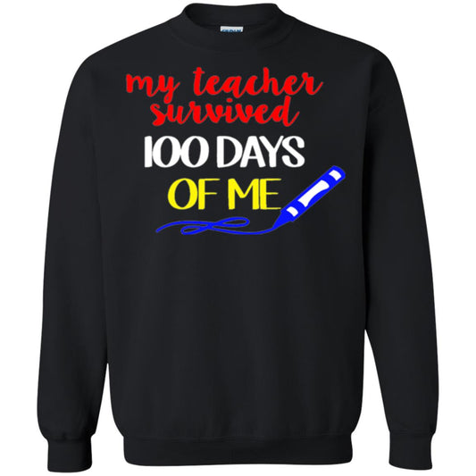 Student T-shirt My Teacher Survived 100 Days Of Me Black