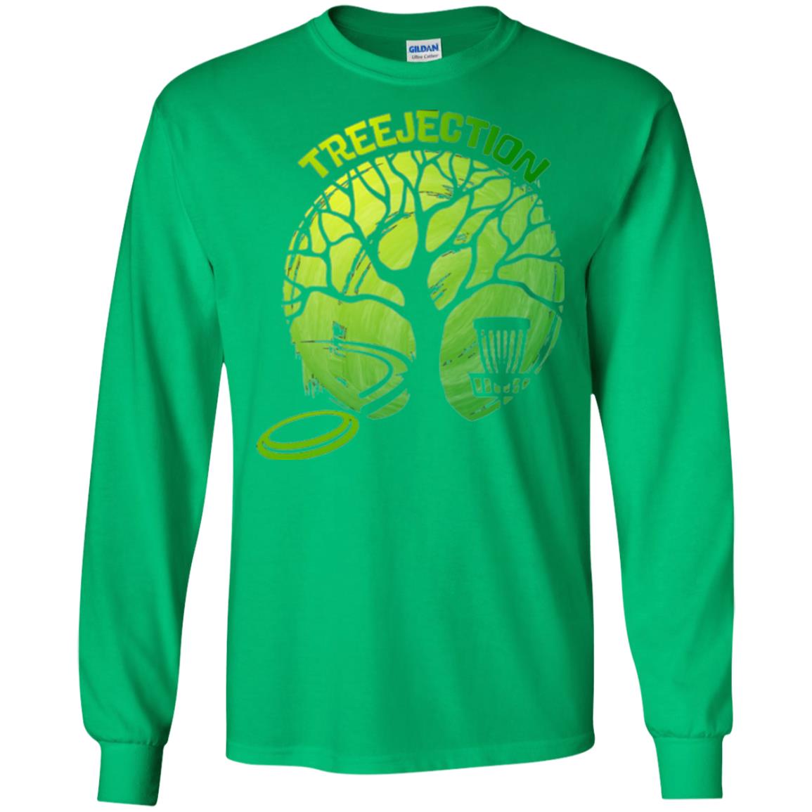 Funny Disc Golf T-shirt Treejection Irish Green