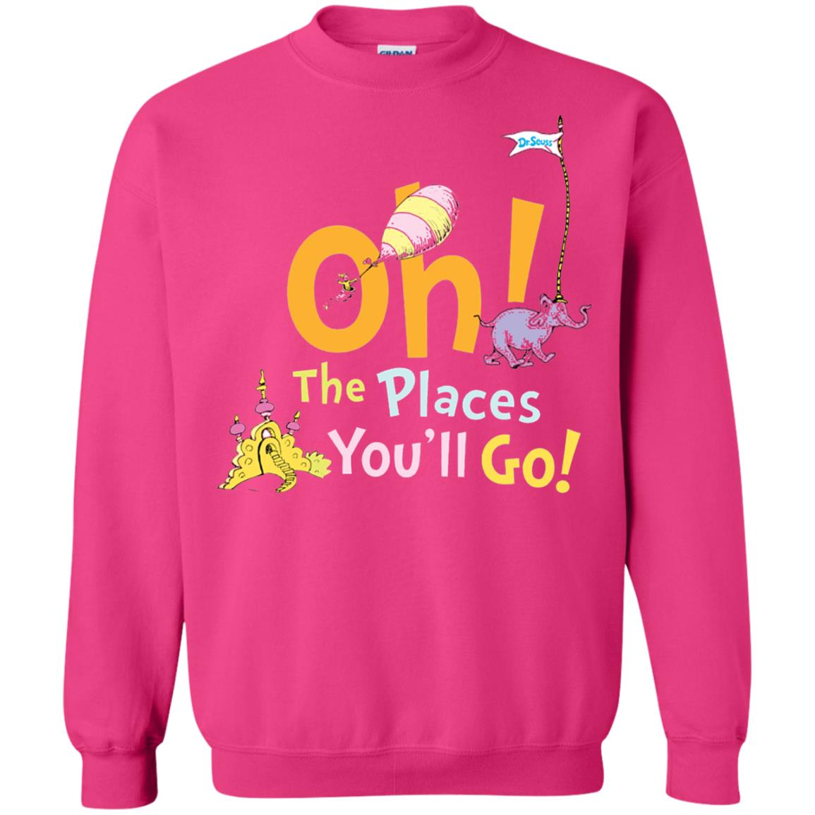 Read Across America Day T-shirt Dr. Seuss Oh The Places You_ll Go Heliconia