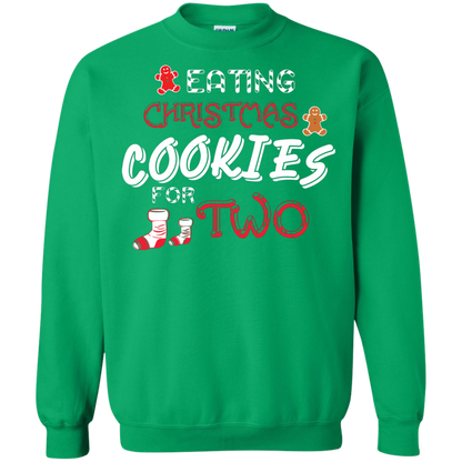 Christmas T-shirt Eating Christmas Cookies For Two Irish Green