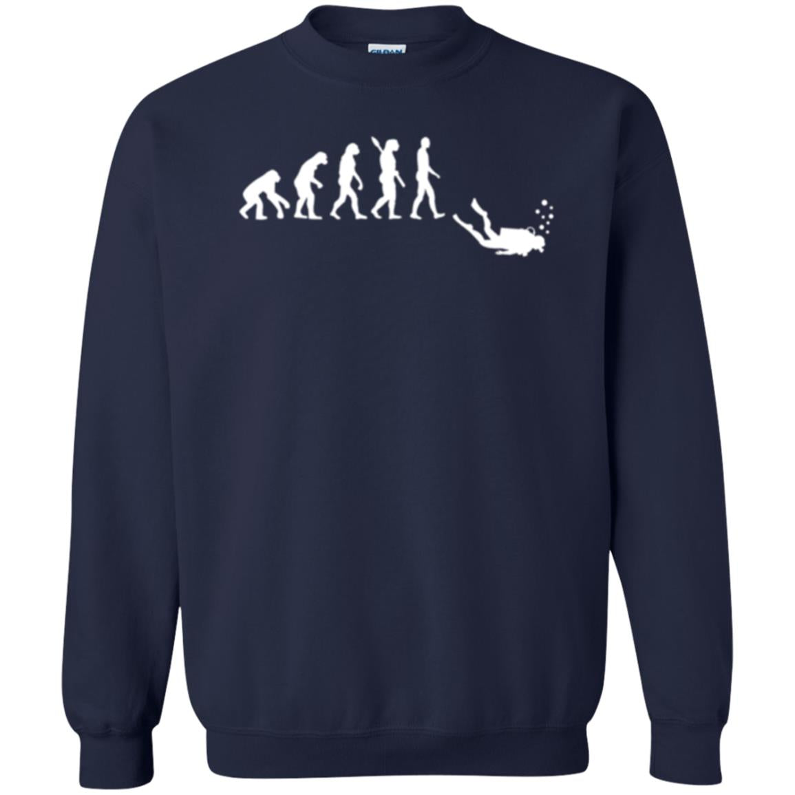 Evolution Of Man Funny Scuba Diving T-shirt Navy