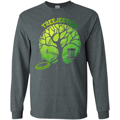 Funny Disc Golf T-shirt Treejection Dark Heather