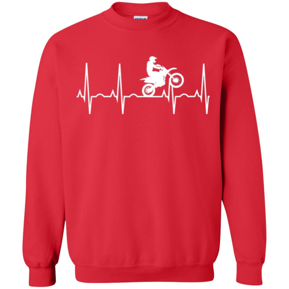 Dirt Bike Rider T-shirt Dirt Bike Heartbeat T-shirt Red