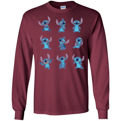 Stitch T-shirt Disney Many Moods Maroon