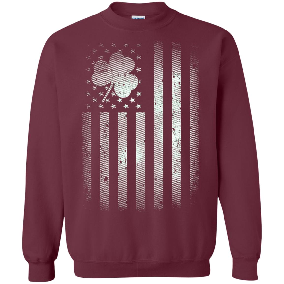 Vintage Irish American Shamrock Flag St Patricks Day T-shirt Maroon