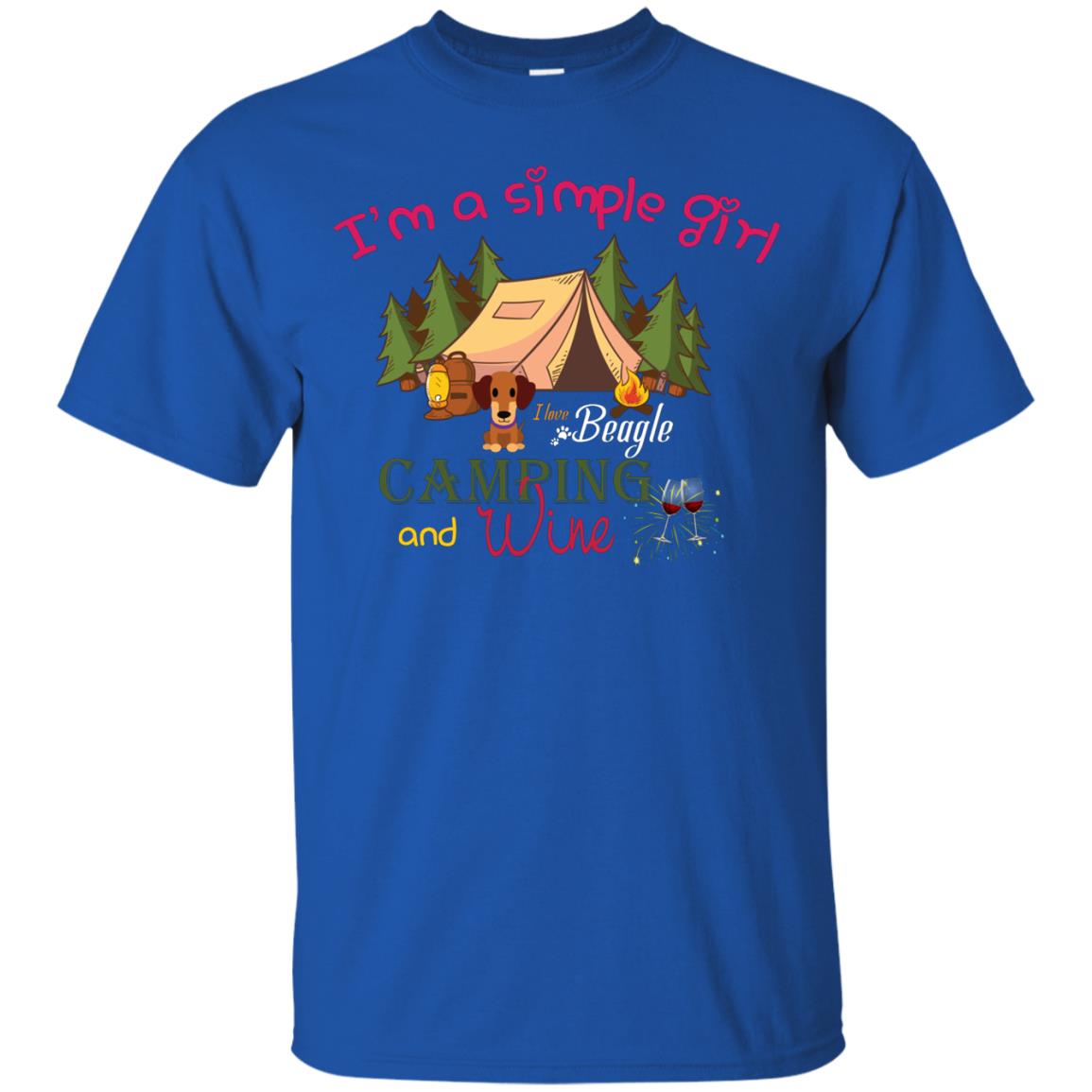 I’m A Simple Girl I Love Beagle Camping And Wine Shirt Royal