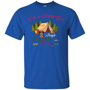 I’m A Simple Girl I Love Beagle Camping And Wine ShirtG200 Gildan Ultra Cotton T-Shirt