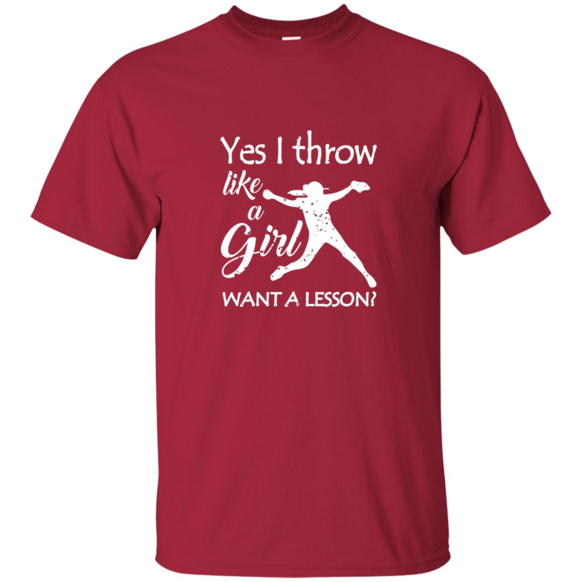 Yes I Throw Like A Girl Softball Gifts Girly Baseball Shirt Cardinal