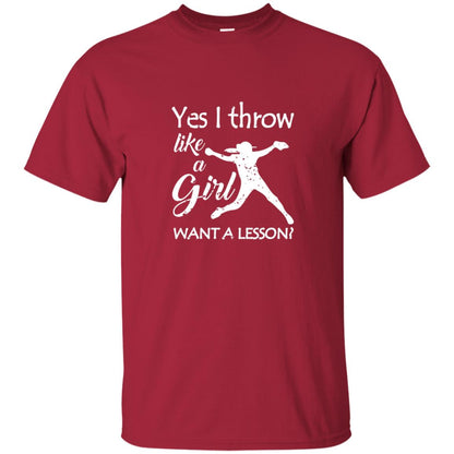 Yes I Throw Like A Girl Softball Gifts Girly Baseball Shirt Cardinal