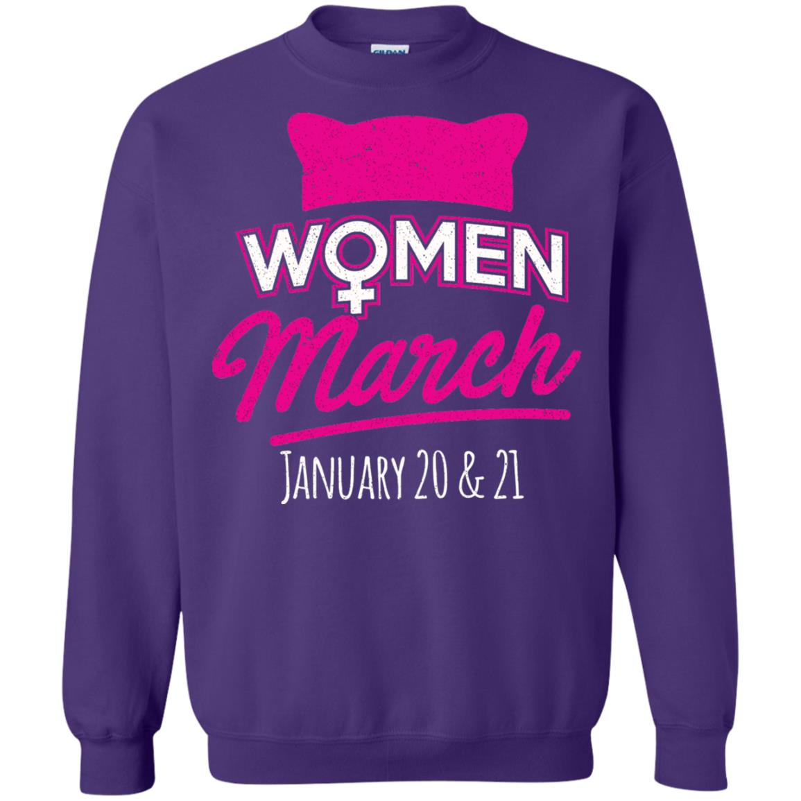 Women's Right T-shirt Women March January 2018 Pussycat Ears Hat Purple