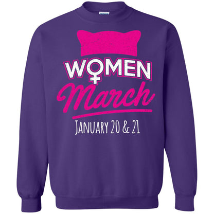 Women's Right T-shirt Women March January 2018 Pussycat Ears Hat Purple