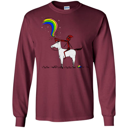 Deadpool With Unicorn Movie T-shirt Maroon