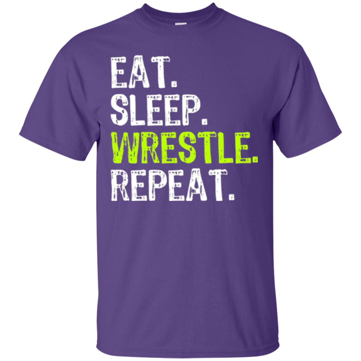 Wrestling T-shirt Eat Sleep Wrestle Repeat Purple