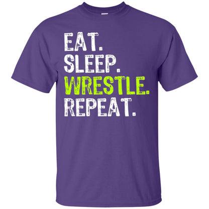 Wrestling T-shirt Eat Sleep Wrestle Repeat Purple