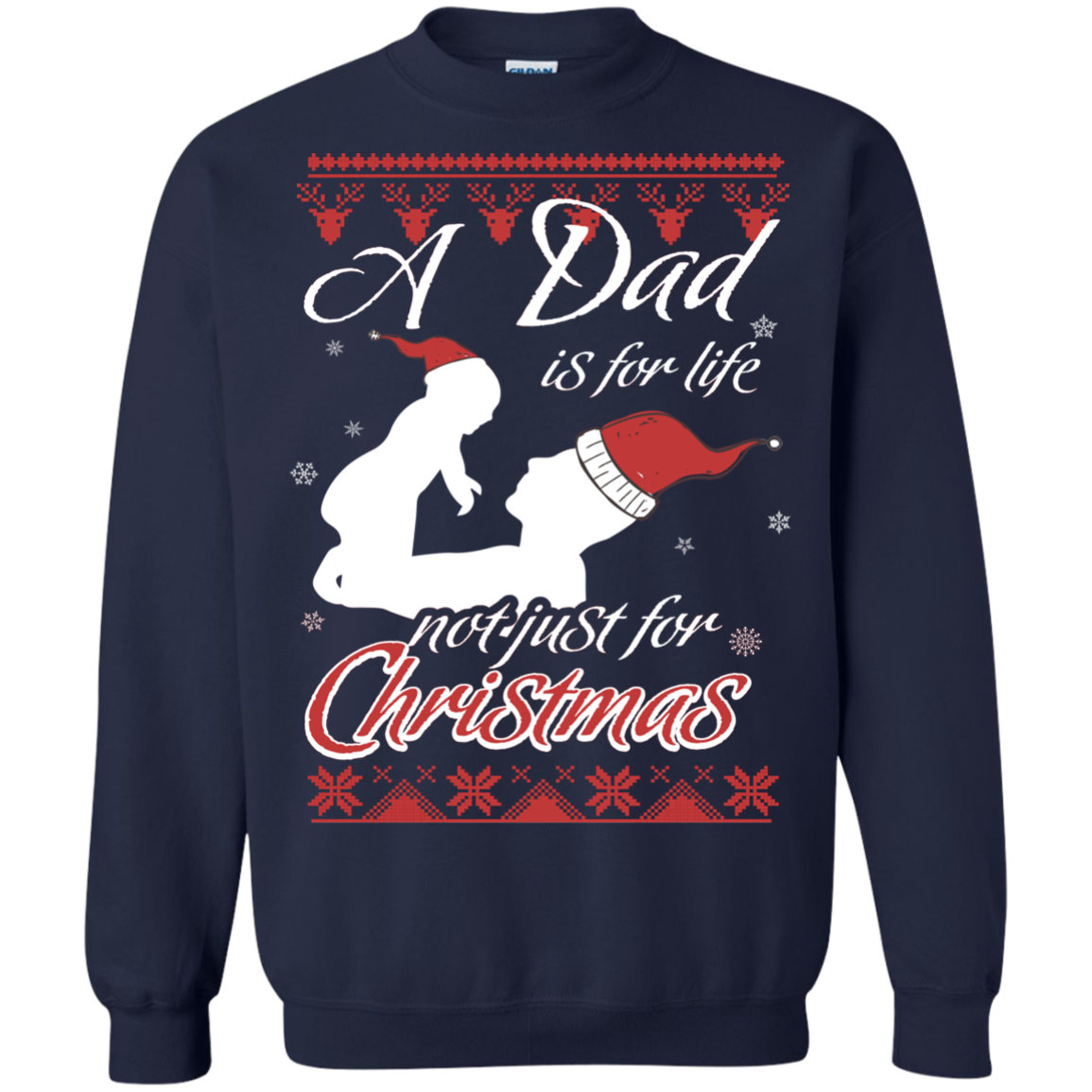 Family T-Shirt A Dad Is For Life Not Just For Christmas Navy