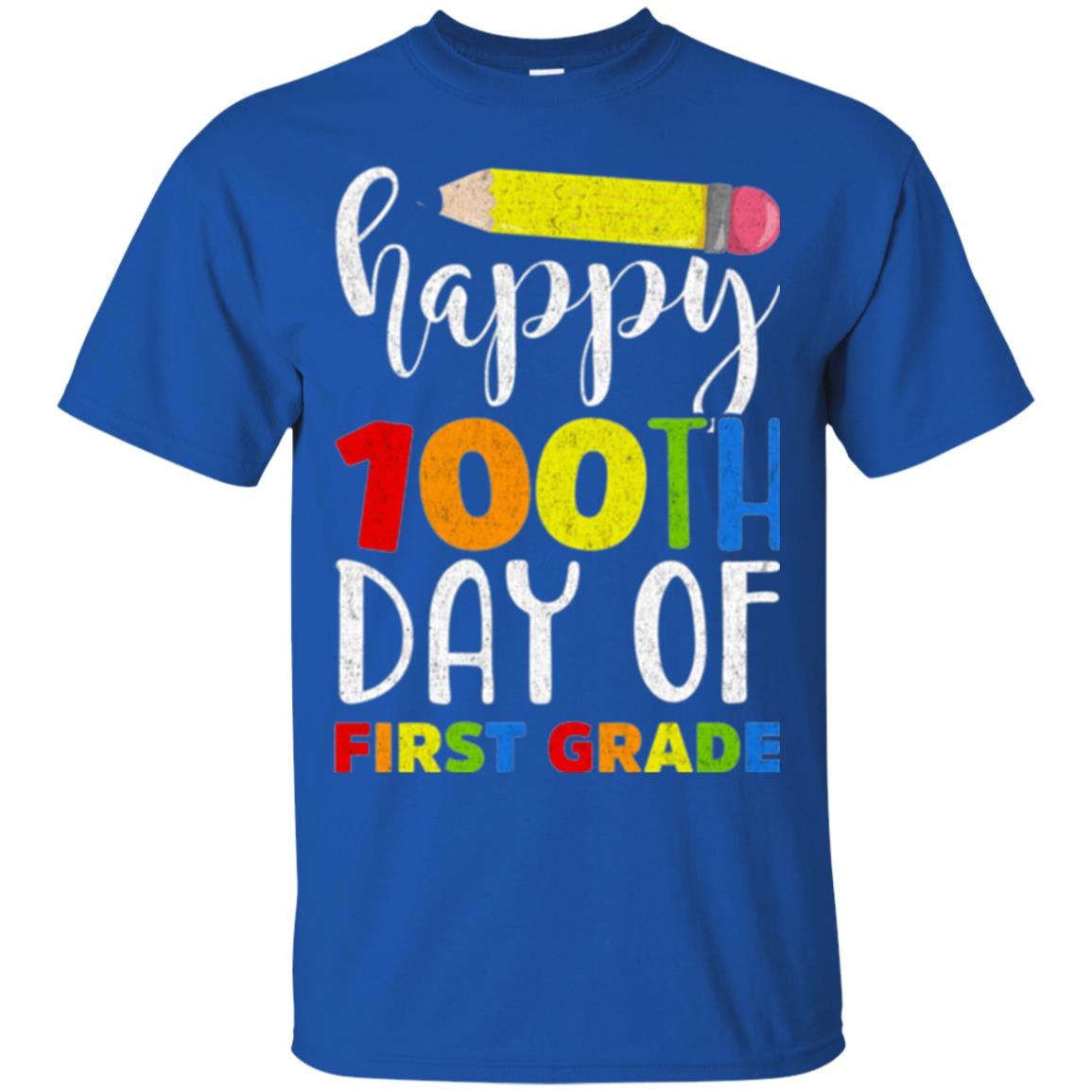 Children T-shirt Happy 100th Day Of First Grade Royal