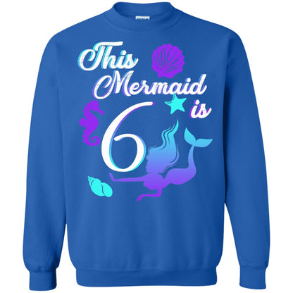 6th Birthday Shirt This Mermaid Is 6 Royal