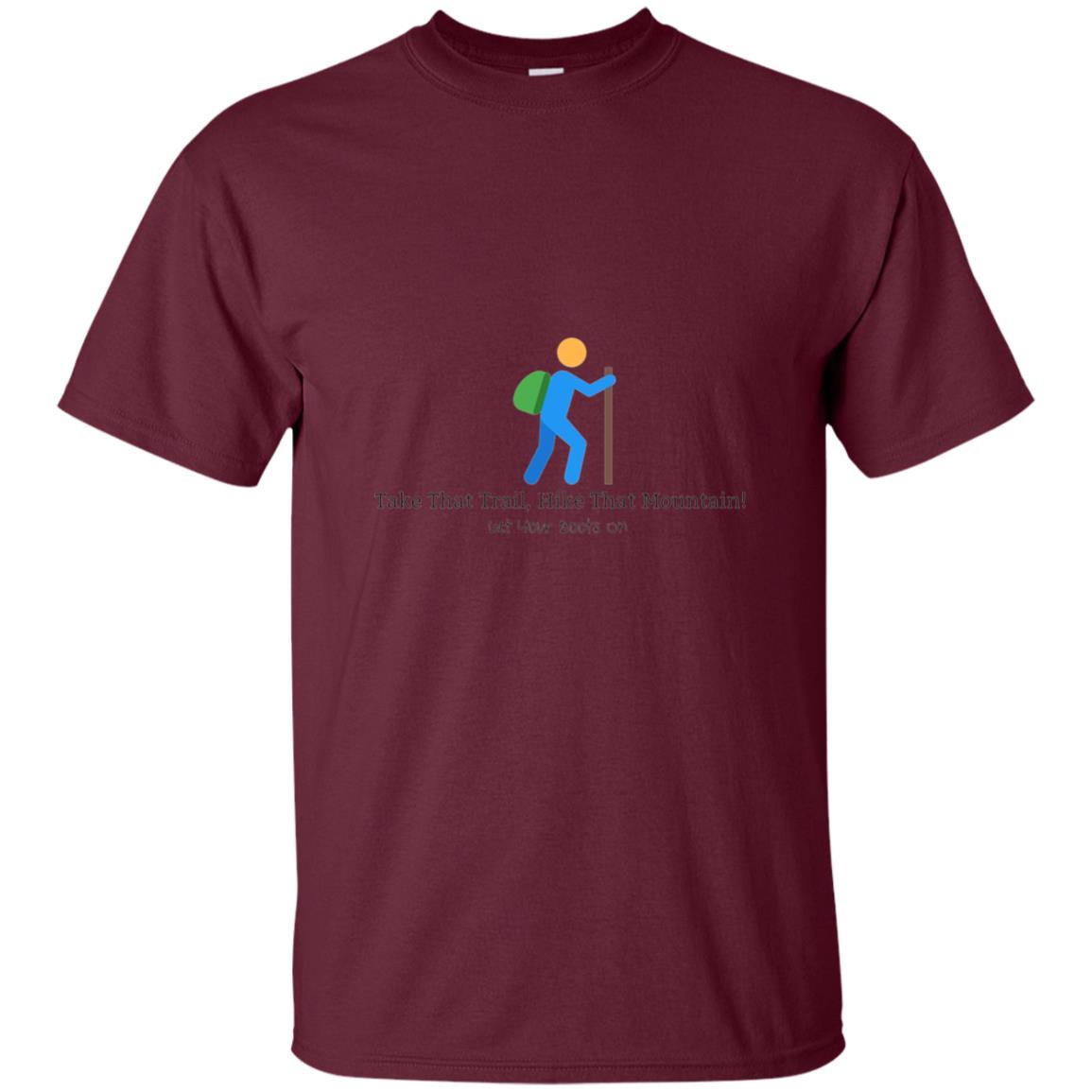 Hiking Lovers T-shirt Get Your Boots On Maroon