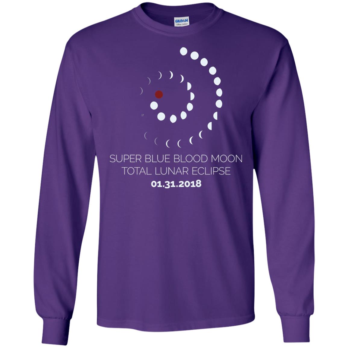 Super Blue Blood Moon Total Lunar Eclipse 2018 T-shirt Purple