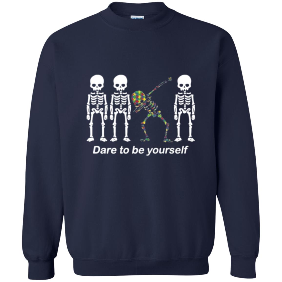 Dabbing T-shirt Dabbing Skeleton Dare To Be Yourself Navy