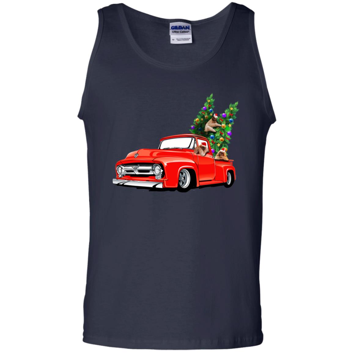 Christmas Tree And Sloths On Car X-mas Gift Shirt Navy