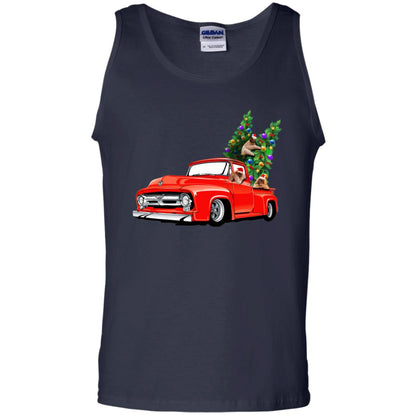 Christmas Tree And Sloths On Car X-mas Gift Shirt Navy