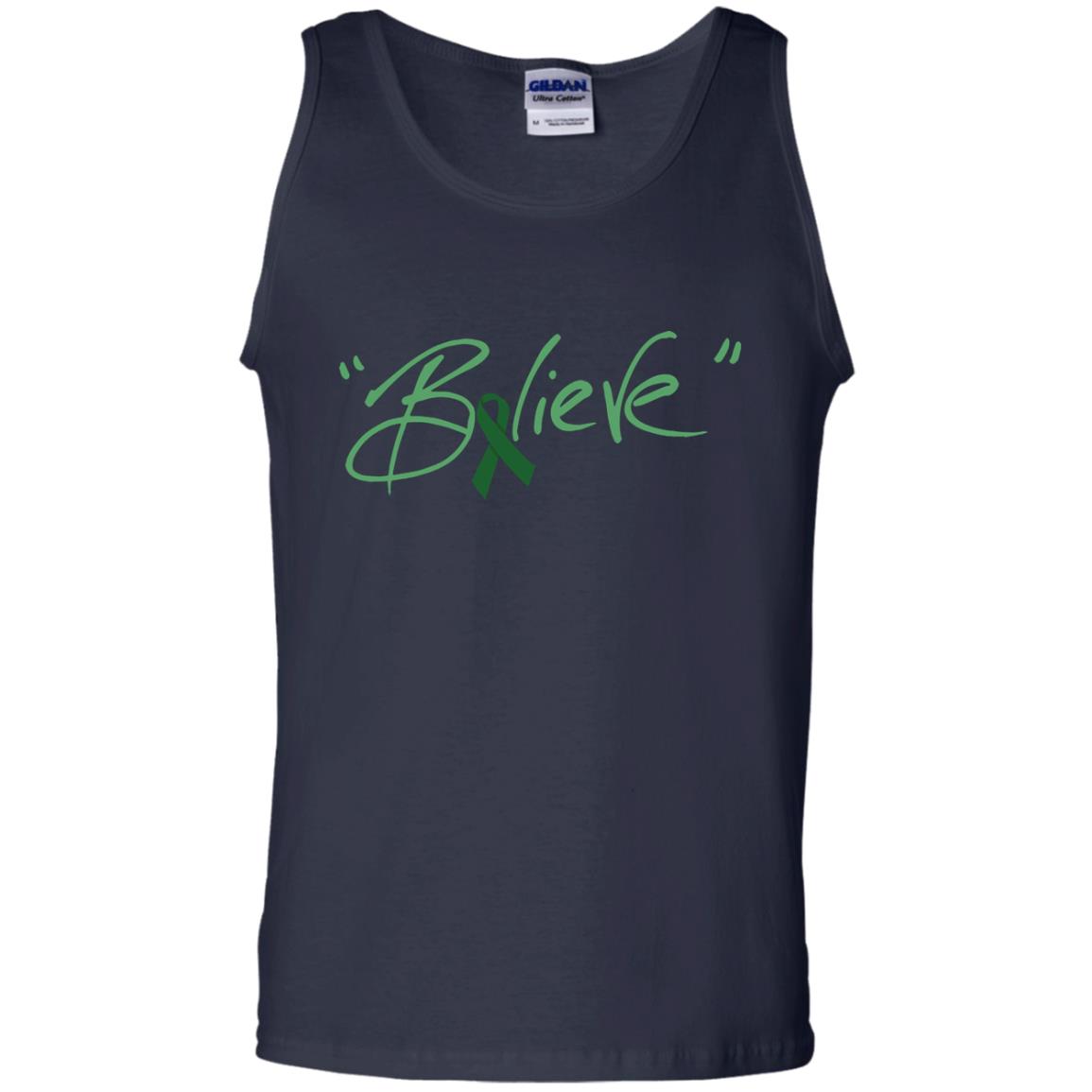 Liver Cancer Awareness Shirt Emerald Ribbon Believe Navy