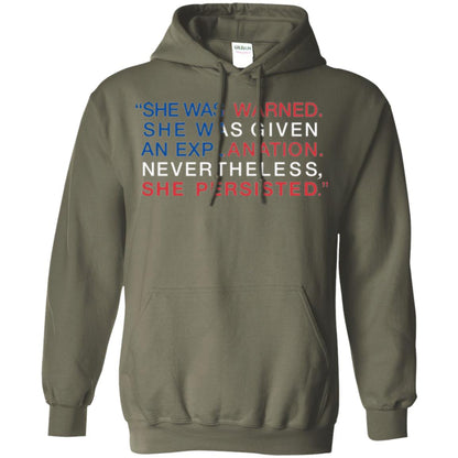 Human_s Right T-shirt She Was Warned Nevertheless She Persisted Military Green