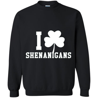I Love Shenanigans Shamrock Saint Patrick_s Day T-shirt Black