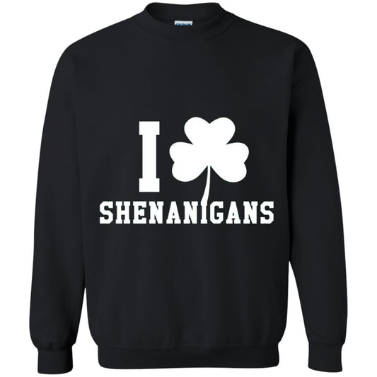 I Love Shenanigans Shamrock Saint Patrick_s Day T-shirt Black