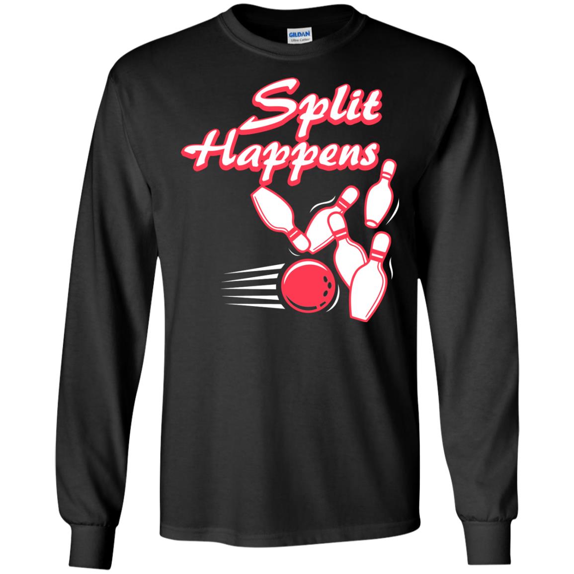 Bowling Lover T-shirt Split Happens Black