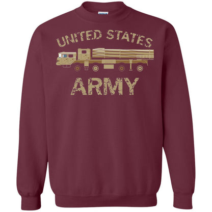 United States Army Missile Truck Vehicle Grunge T-shirt Maroon
