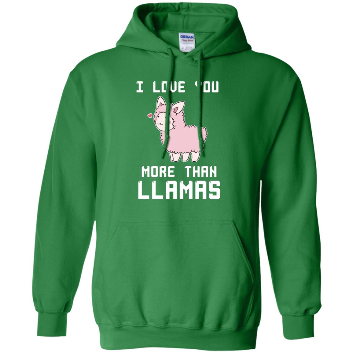 I Love You More Than Llamas Valentines Day Shirt Irish Green