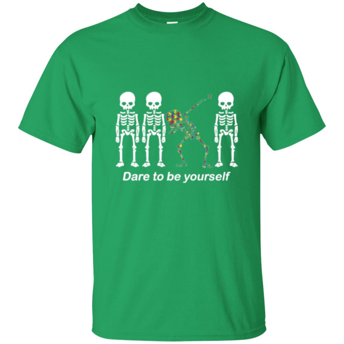 Dabbing T-shirt Dabbing Skeleton Dare To Be Yourself Irish Green