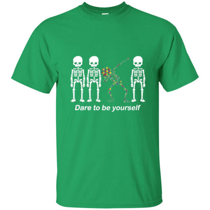Dabbing T-shirt Dabbing Skeleton Dare To Be Yourself Irish Green
