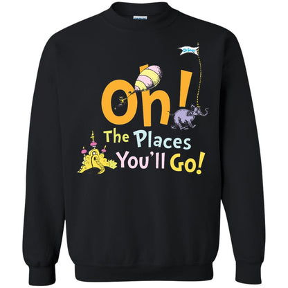 Read Across America Day T-shirt Dr. Seuss Oh The Places You_ll Go Black