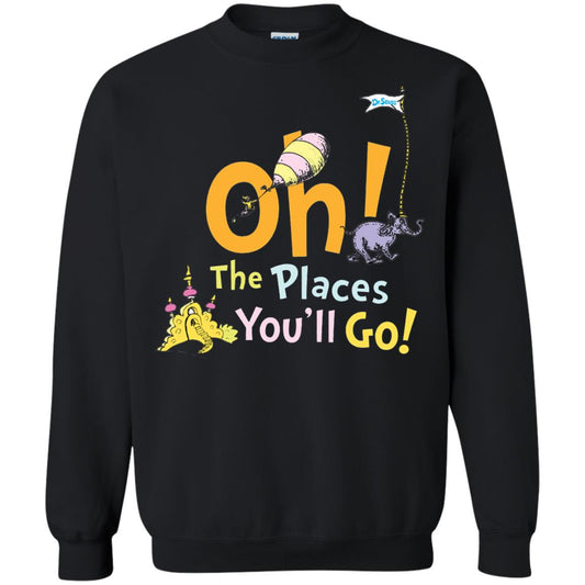 Read Across America Day T-shirt Dr. Seuss Oh The Places You_ll Go Black