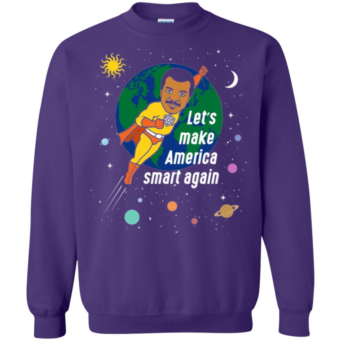 Astronomy T-shirt Let's Make America Smart Again Purple