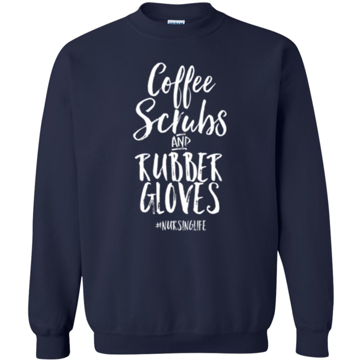 Nurse T-shirt Coffee Scrubs And Rubber Gloves Navy