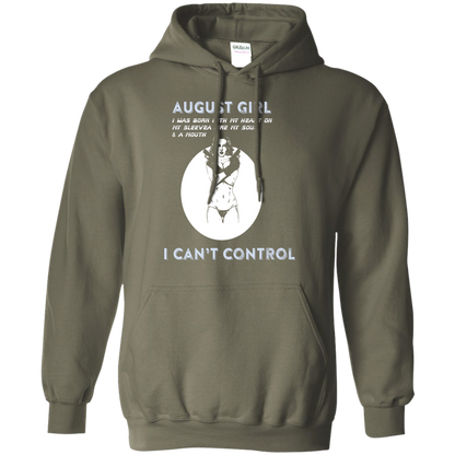 August Girl I Was Born With My Heart T-shirt Military Green