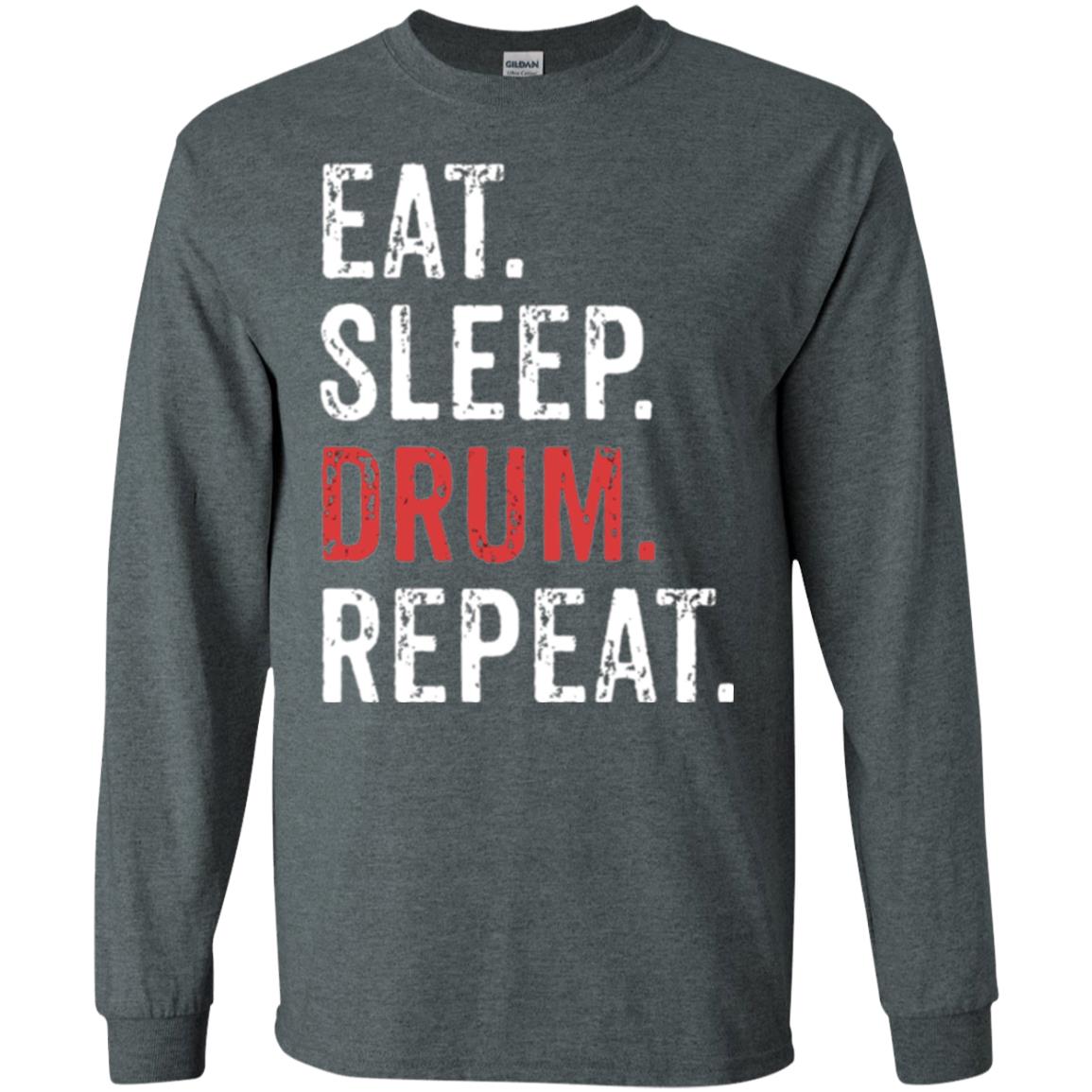 Drummer T-shirt Eat Sleep Drum Repeat Dark Heather