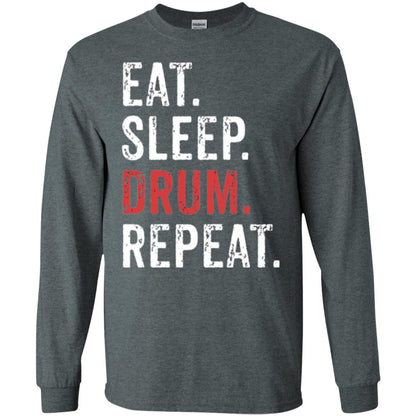 Drummer T-shirt Eat Sleep Drum Repeat Dark Heather