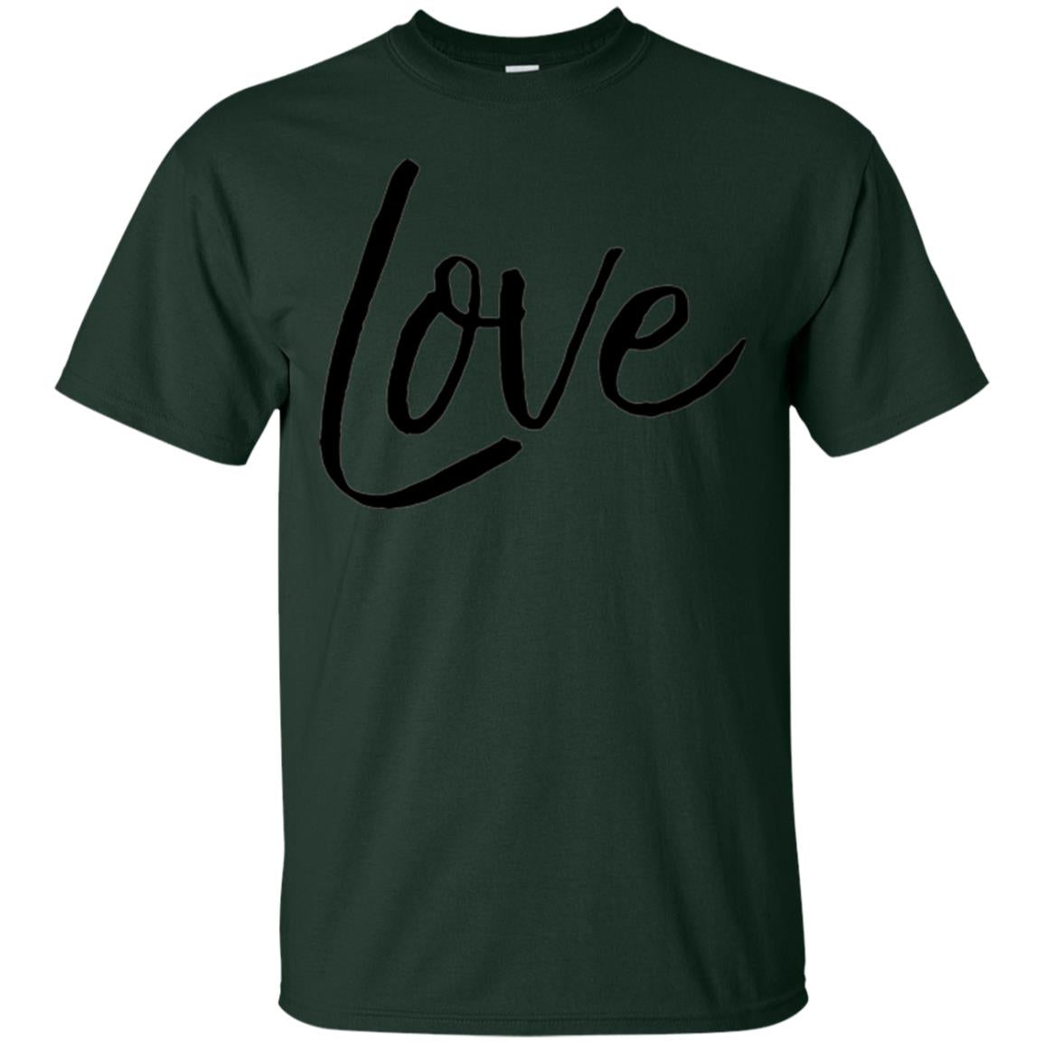 Black Love T-shirt Valentine_s Day Forest Green