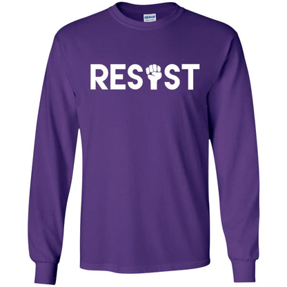 Resist Political T-shirt Purple