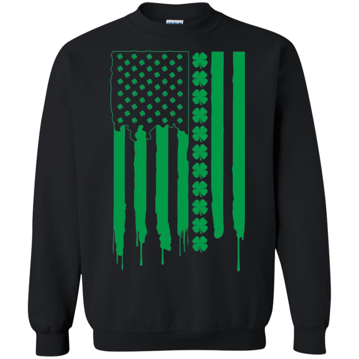 Irish American Flag St Patrick_s Day T-shirt Black