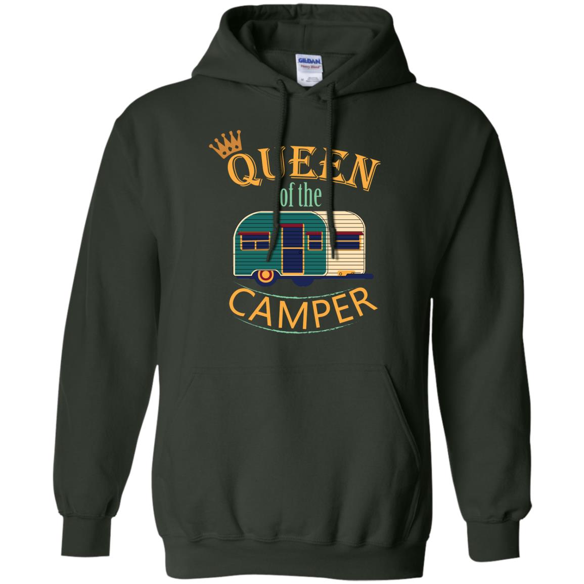 Queen Of The Camper Camping Lover Shirt Forest Green
